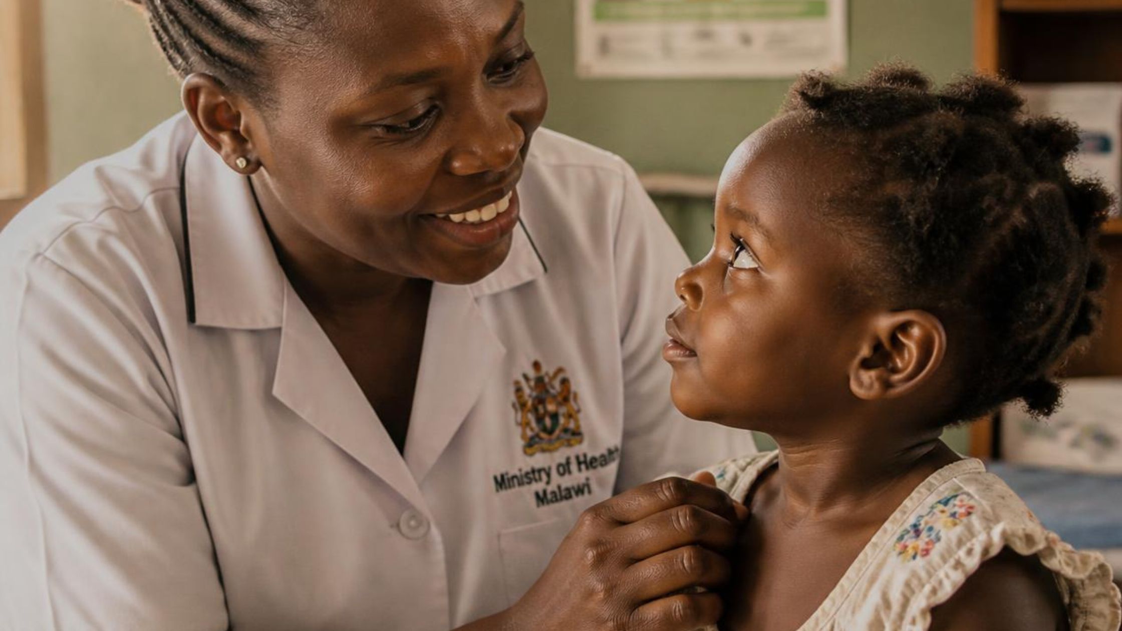 A health worker supporting child health advocacy in Malawi