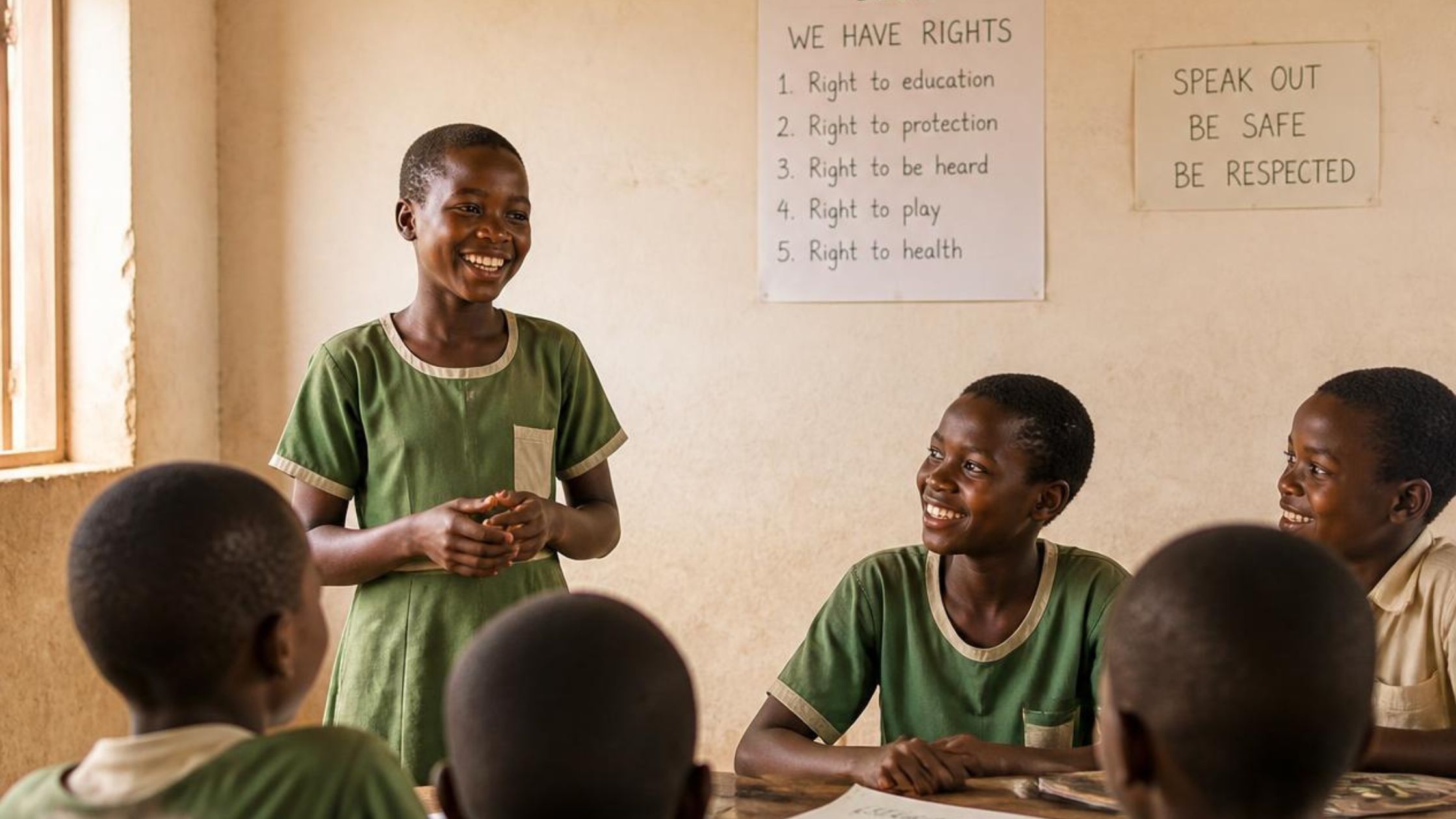 Pupils taking part in a child rights club in Malawi, part of CRIDOC's School Outreach Programme