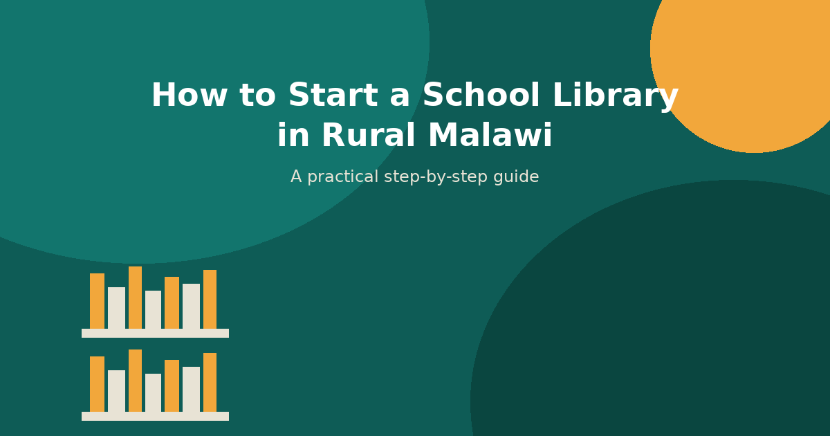 School library in rural Malawi with books and shelves