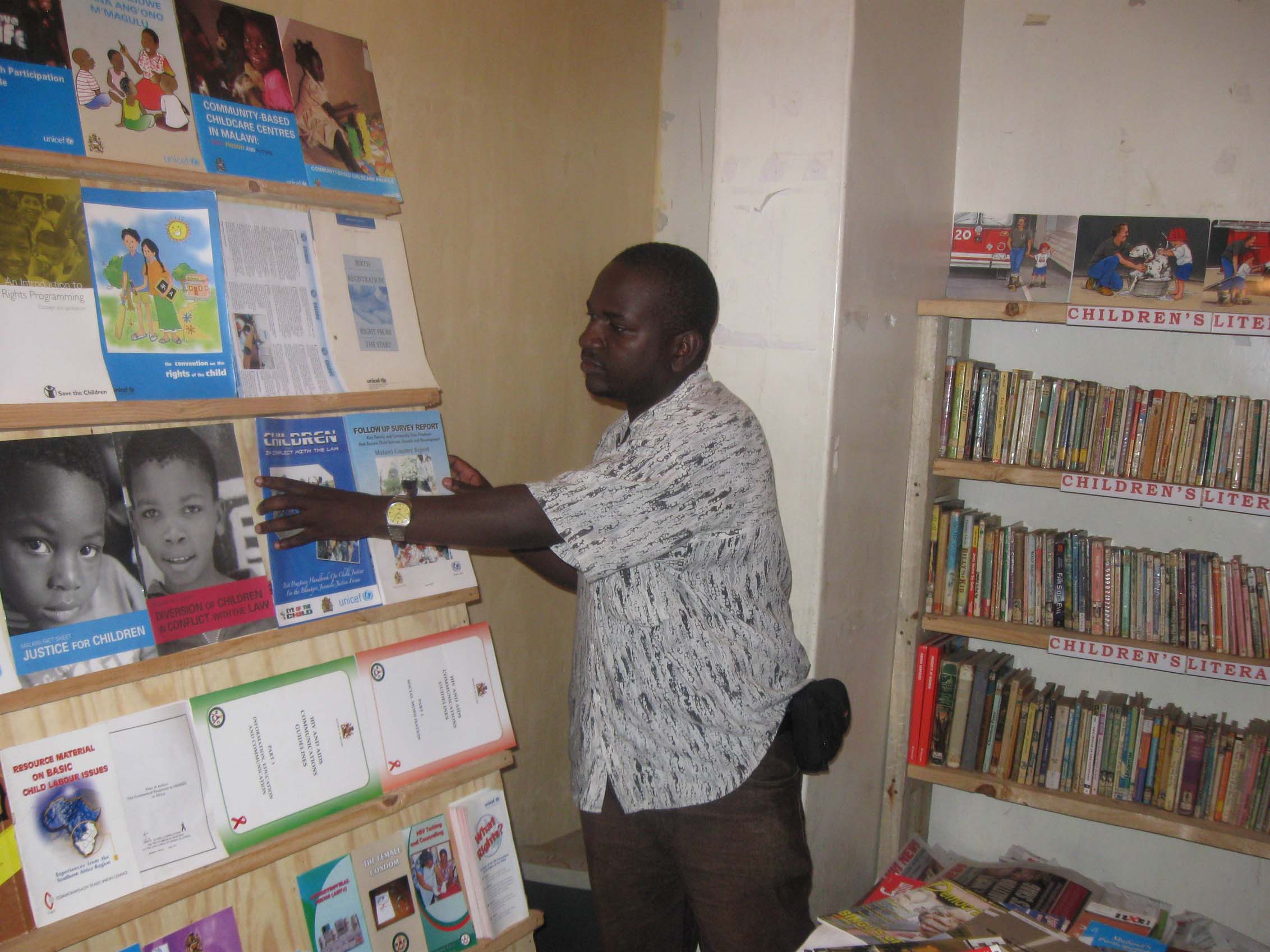 CRIDOC Founder, George Kayange, starting the CRIDOC eLibrary